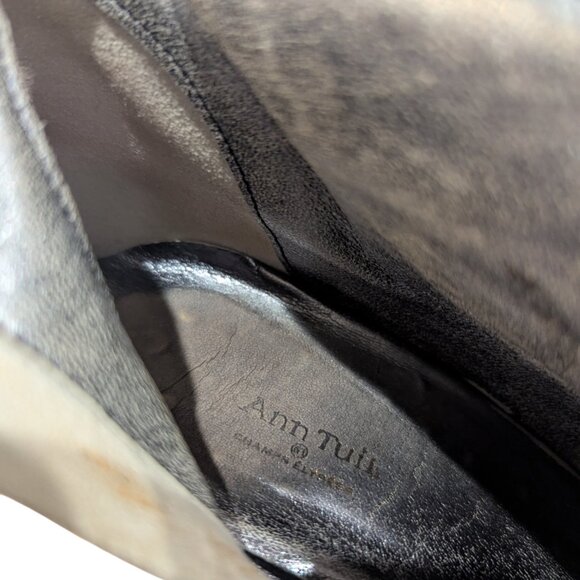 Ann Tuli - Women's Leather "Snakeskin" Zip Up Booties w heels - Size 38 - Picture 10 of 14